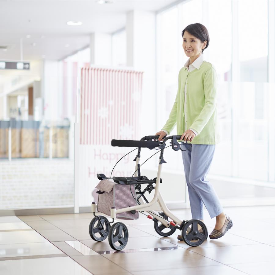 アロン化成 歩行車 歩行器 ショッピングターン 532-325 座面付き カゴ