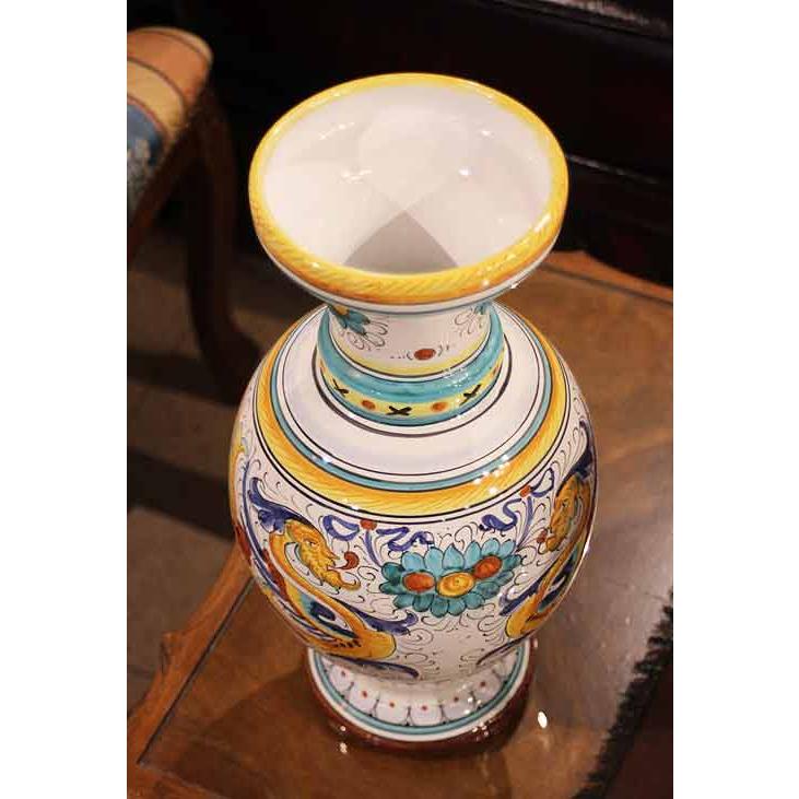 イタリア製 輸入雑貨 花瓶 マヨルカ焼き デルータ Deruta ドラゴン