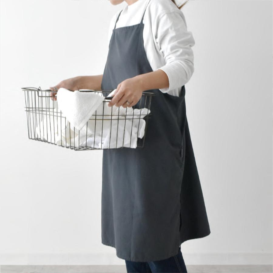 ダークグレー コットンエプロン ポケット付き ダークグレー コットン