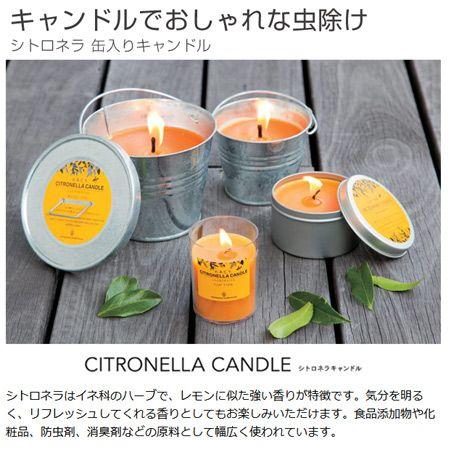 虫よけキャンドル シトロネラ 缶入りキャンドル 蓋付き 柑橘系の香り