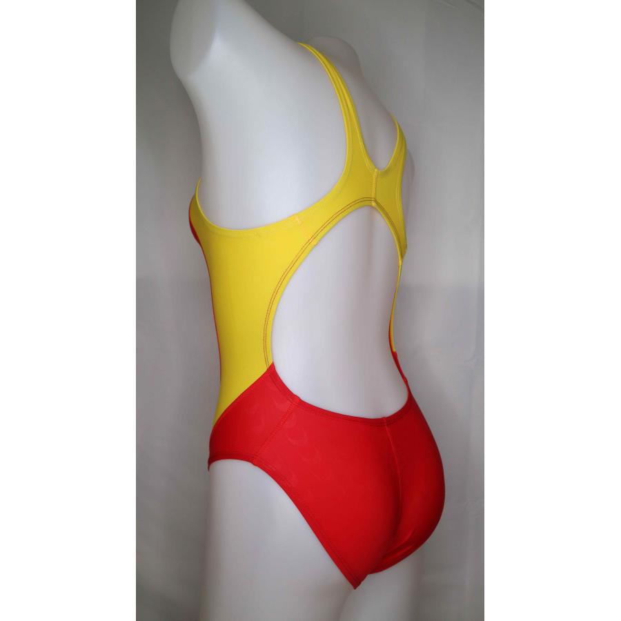 SWIMHXBY】 競泳水着 レディース ガールズ 281 ベーシック 赤黄