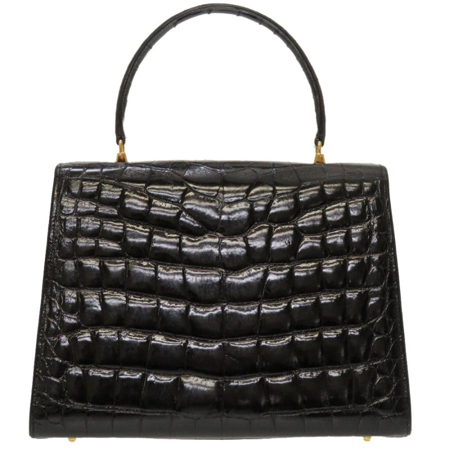 FENDI（フェンディ） 美品 クロコダイル ブラック ゴールド金具