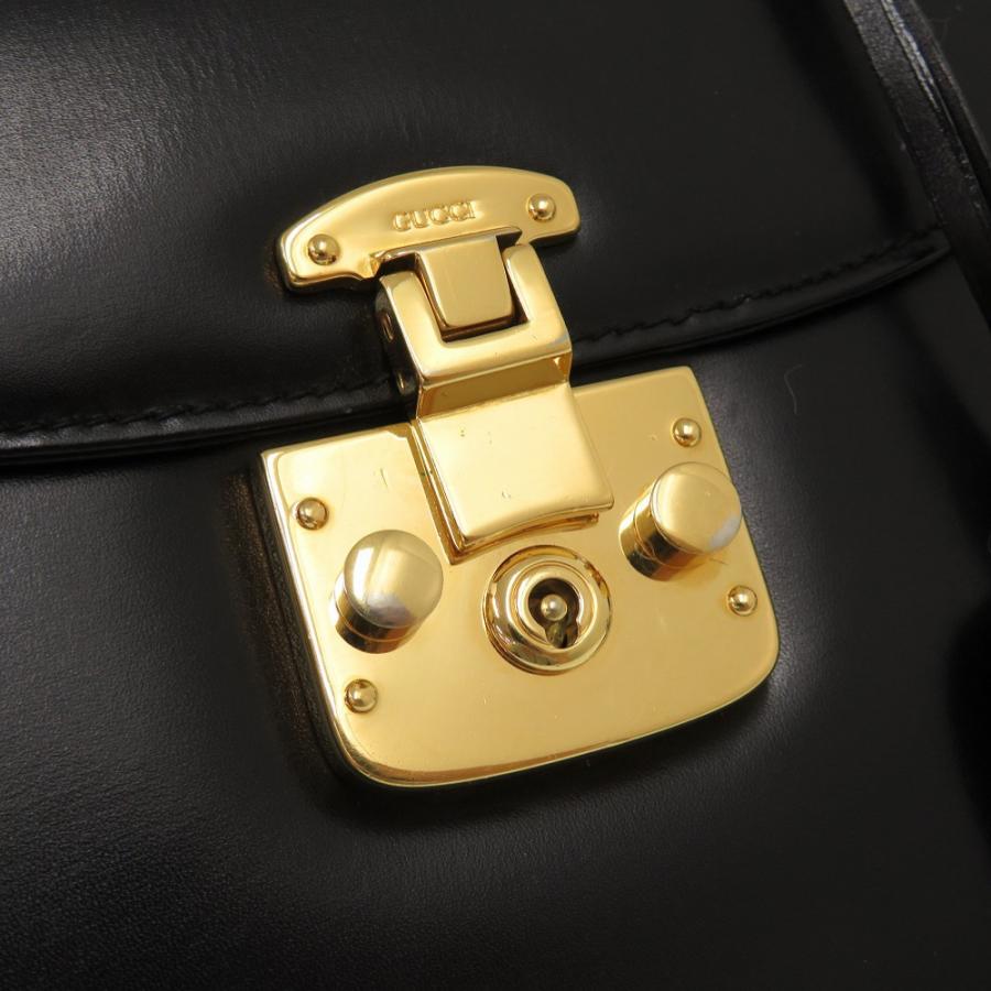 GUCCI（グッチ） レディロック レザー ブラック ゴールド金具 000 46