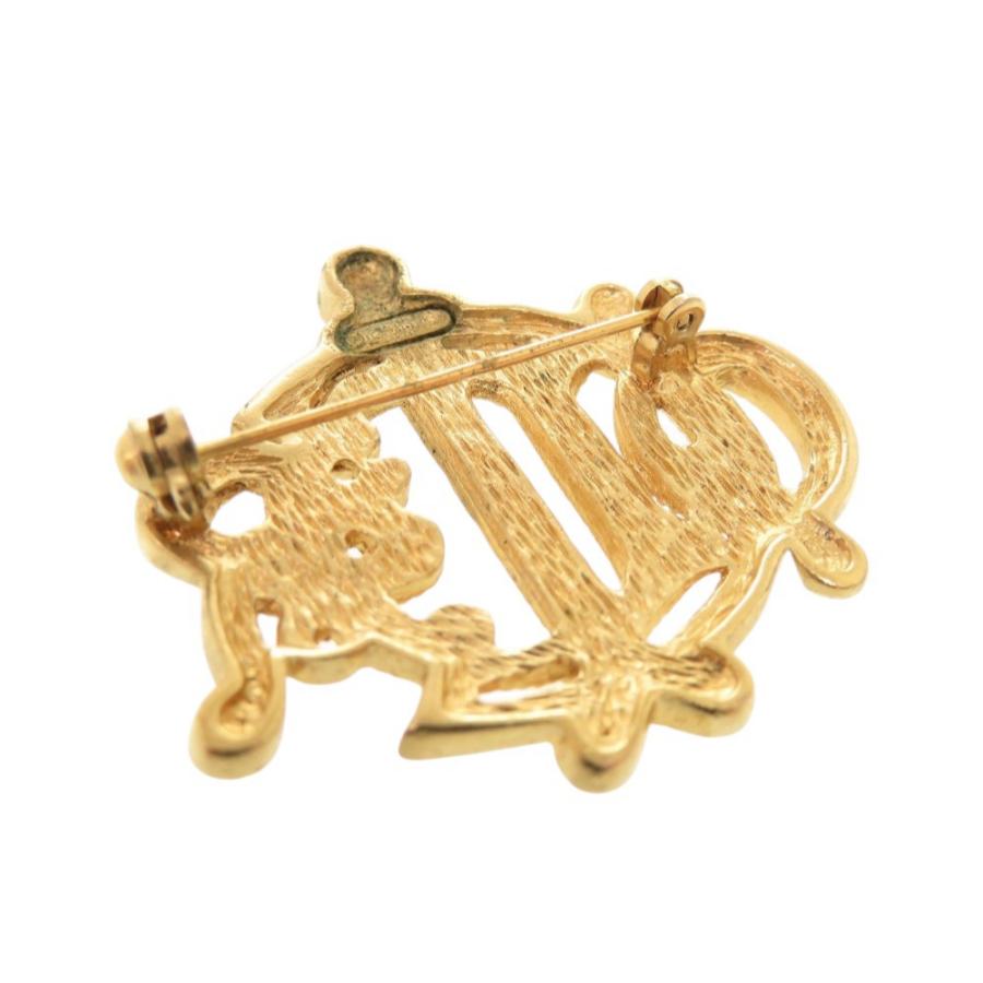 クリスチャンディオール エンブレム メタル ゴールド ブローチ 0637