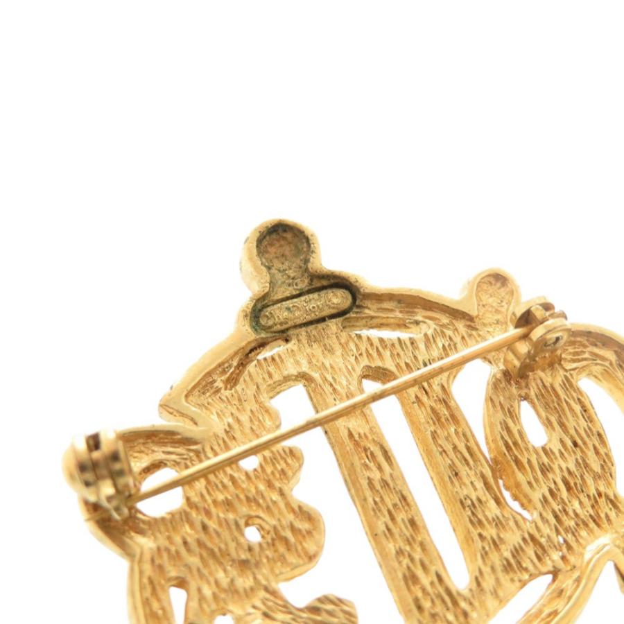 クリスチャンディオール エンブレム メタル ゴールド ブローチ 0637