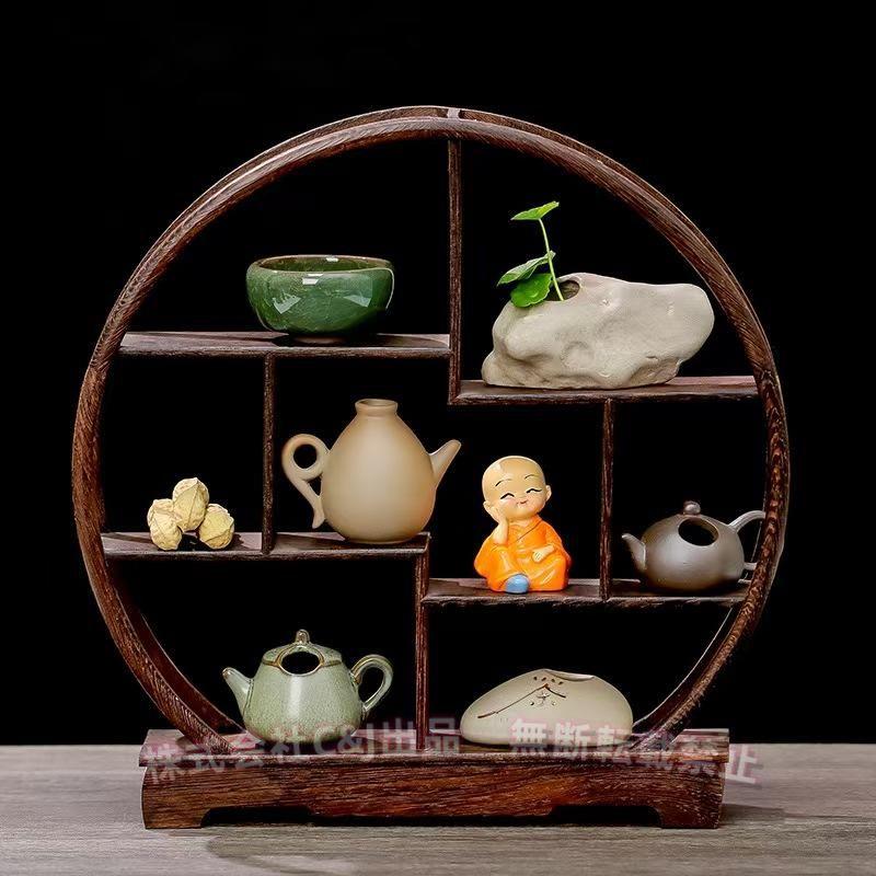 飾り棚 おしゃれ 木製 違い棚 和風 和家具C&J（株)アジアン 伝統的