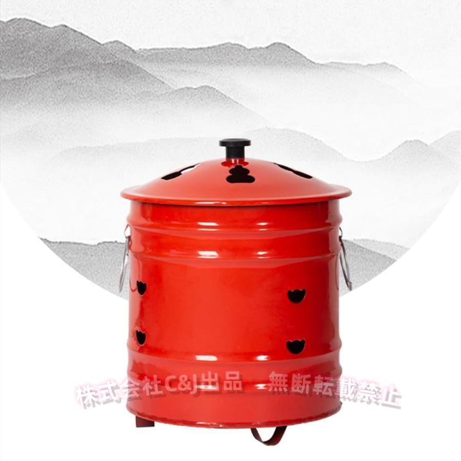 家庭用焼却炉、ドラム缶焼却炉、蓋とハンドル付き 燃焼バケツ 紙