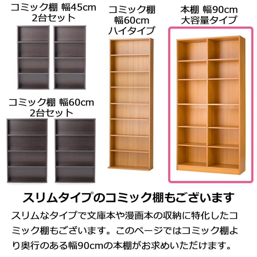 本棚 大容量 ハイタイプ 幅90 高さ180 6段 単品 可動棚 高さ調節
