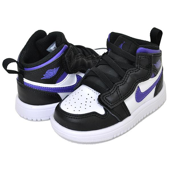 エア ジョーダン 1 NIKE JORDAN MID ALT(TD) black/dark iris-white