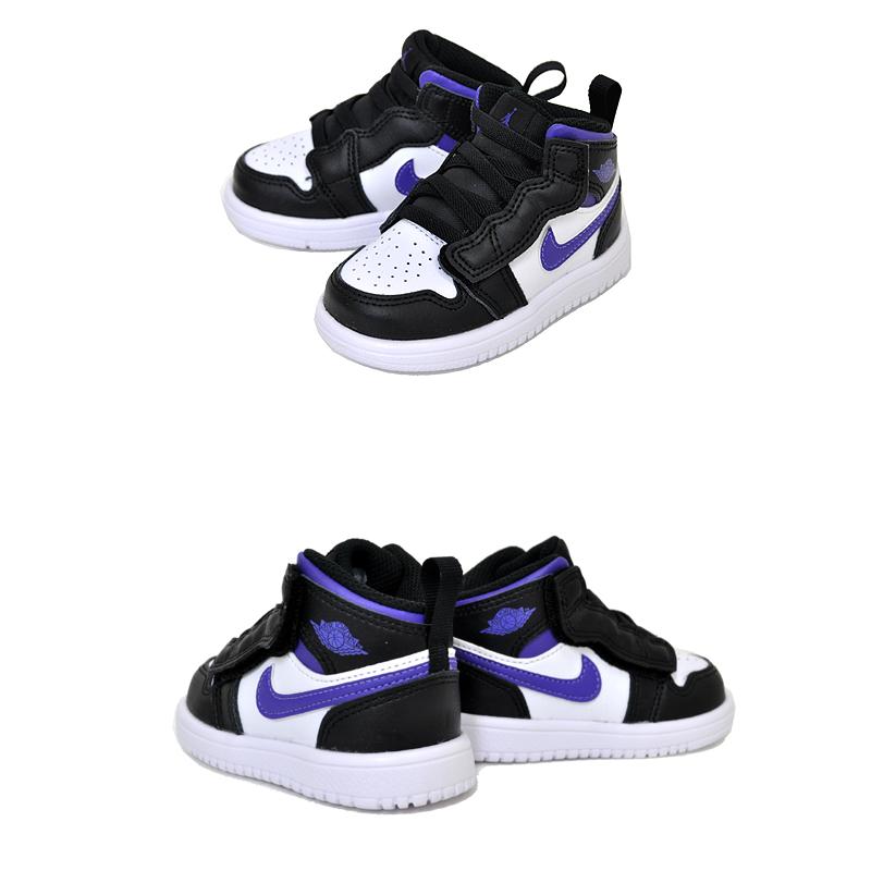 エア ジョーダン 1 NIKE JORDAN MID ALT(TD) black/dark iris-white