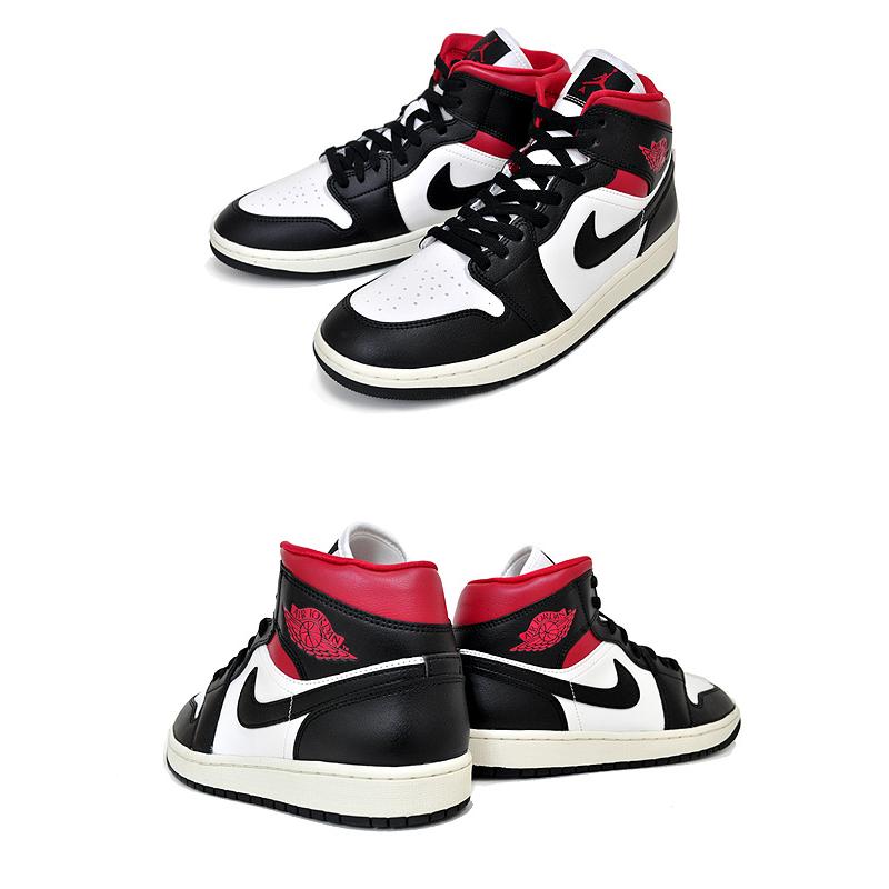 エア ジョーダン 1 NIKE WMNS AIR JORDAN MID black/gym red-sail