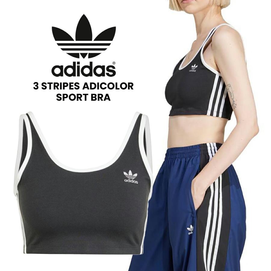 adidas（アディダス） adidas 3 STRIPES ADICOLOR SPORT BRA BLACK
