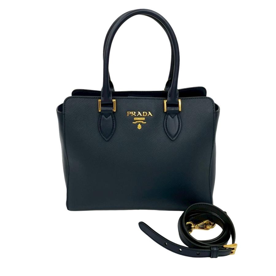 PRADA（プラダ） 極 美品 ロゴ 金具 サフィアーノ レザー 本革 2way