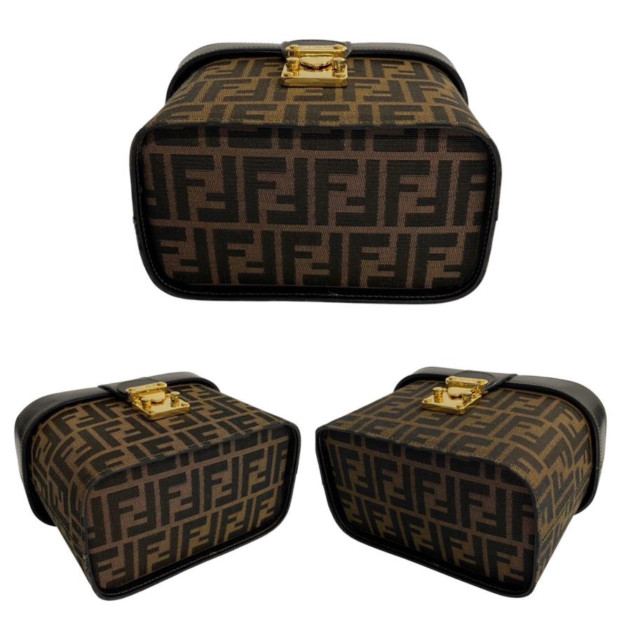 FENDI（フェンディ） 極 美品 箱 袋付き ズッカ 柄 ロゴ レザー 本革