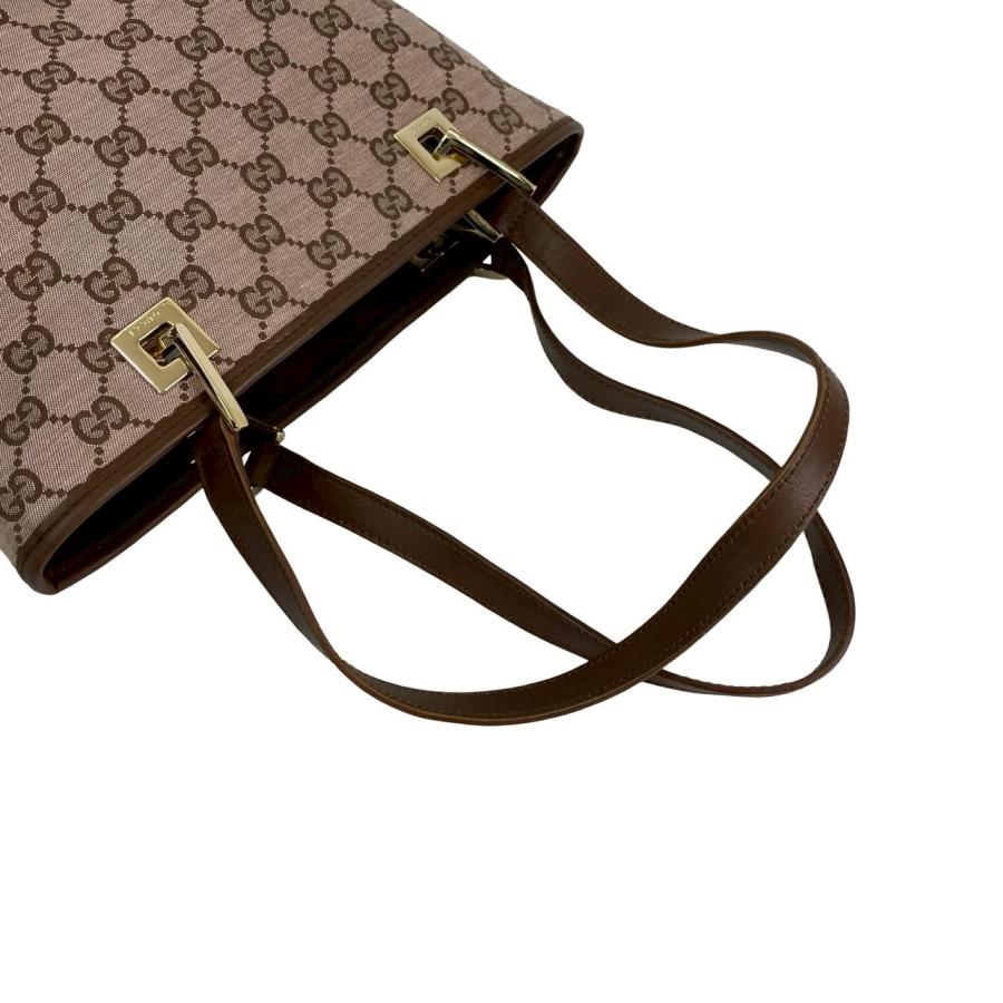 GUCCI（グッチ） 極 美品 袋付 GG キャンバス レザー 本革 ミニ トート