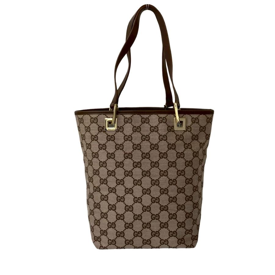 GUCCI（グッチ） 極 美品 袋付 GG キャンバス レザー 本革 ミニ トート