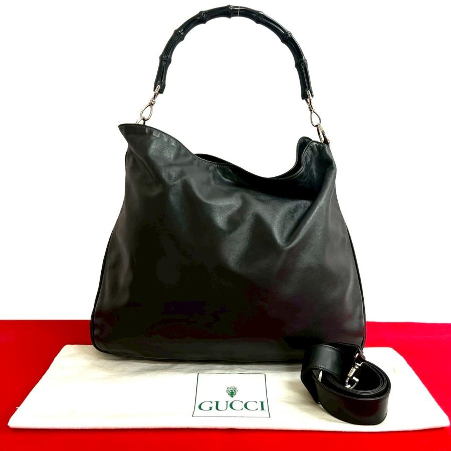 GUCCI（グッチ） 極 美品 希少品 保存袋付 バンブー レザー 本革 2way