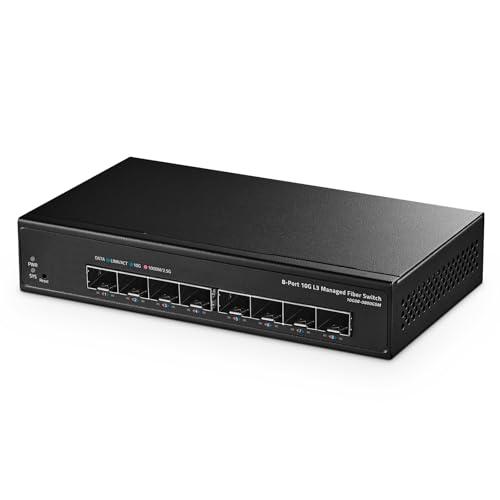Binardat 8ポート 10ギガビット SFP+ マネージドスイッチ 1G/10G SFP+