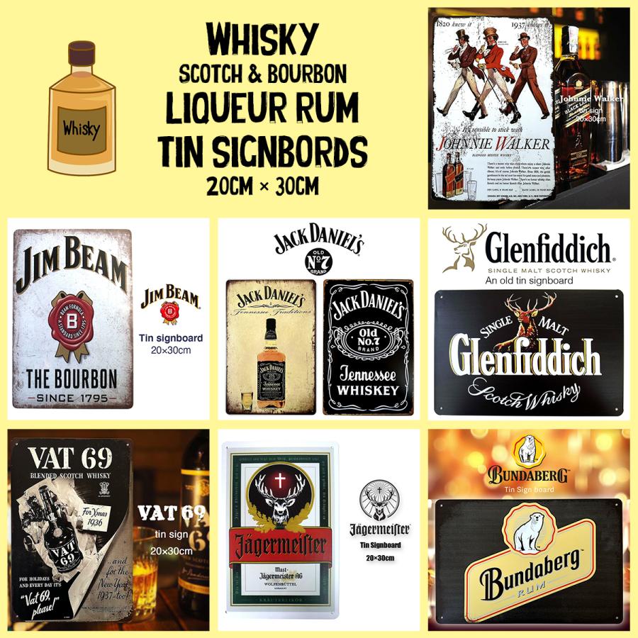 ウィスキー リキュール ラム ブリキ看板 20cm×30cm ジャックダニエル