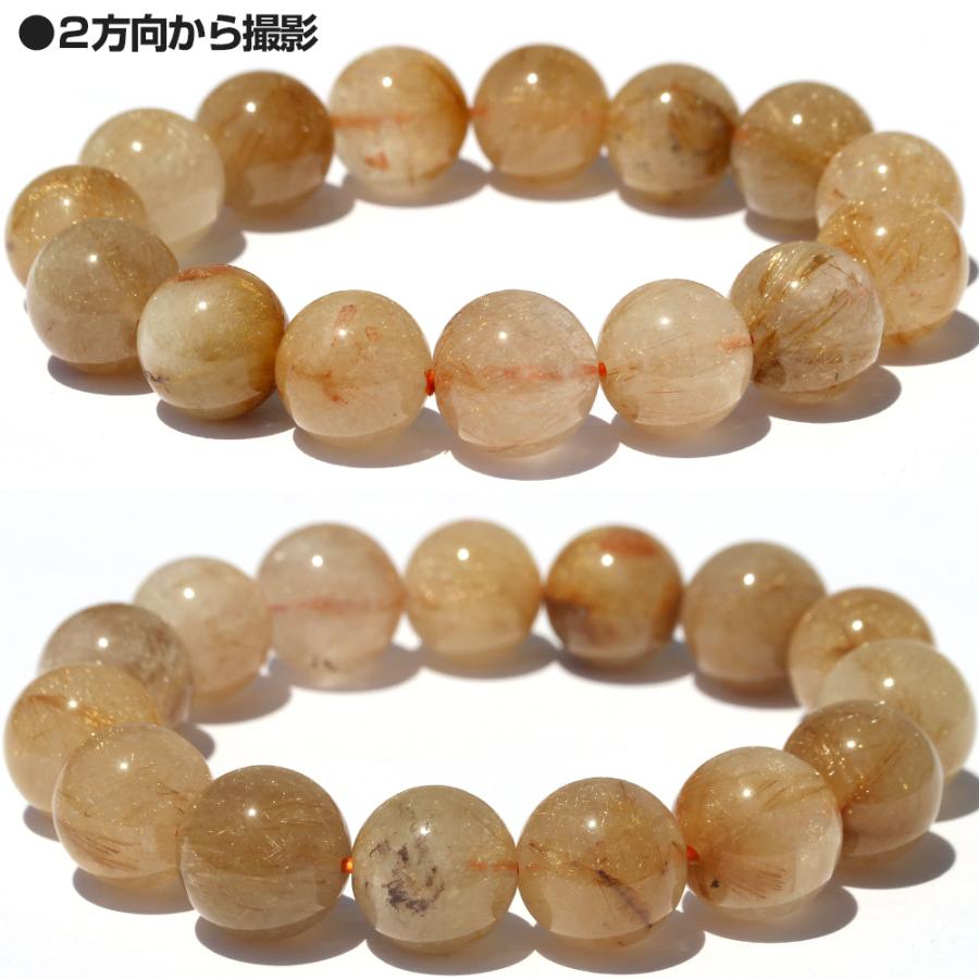 Lucky365 ゴールドルチルクォーツ ブレスレット 13mm パワーストーン