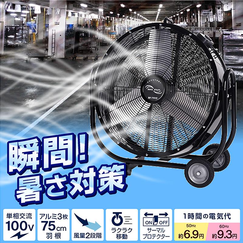 S.Kjapan ナカトミ BF-75V 業務用扇風機 大型工場扇 工業扇 75cm 全