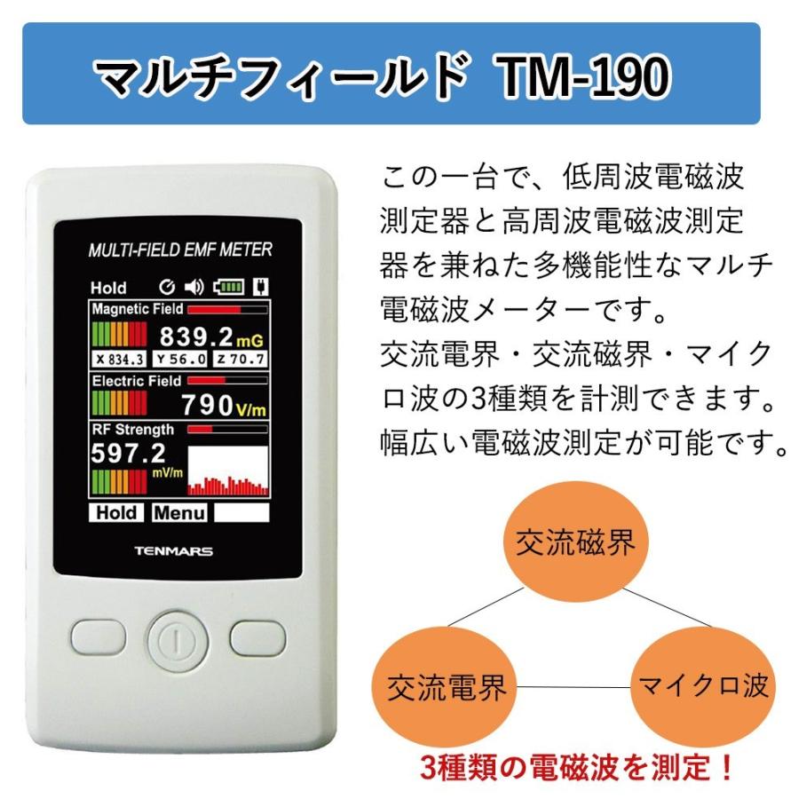 マルチフィールド 電磁波測定器 TM-190 日本語説明書付 50Hz/60Hz共用