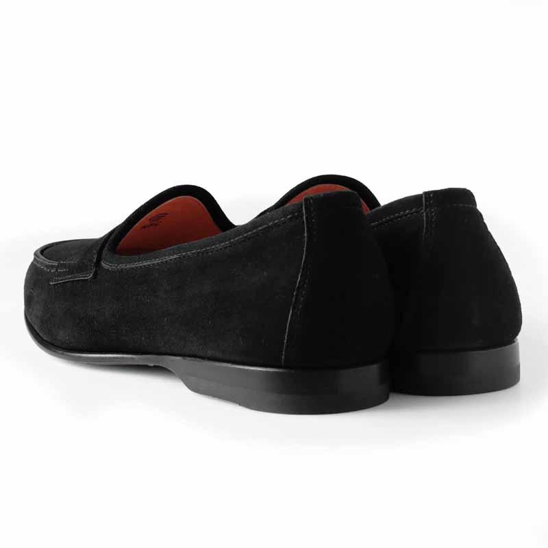 SANTONI（サントーニ） スエードコインローファー(ANDREA) （ブラック