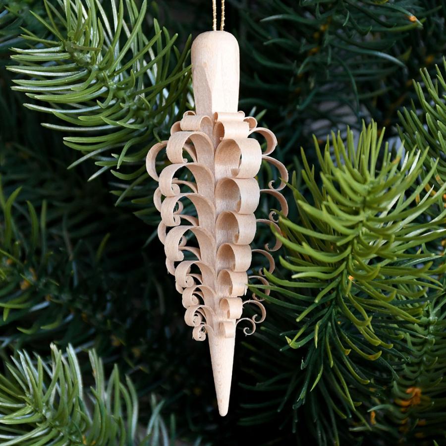 爆買 白木のクリスマスのオーナメント3点セット 削り木・木の鐘・木の