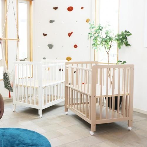 キャンペーン開催中 ミニベビーベッド あわイロ 木製 天然木 収納棚