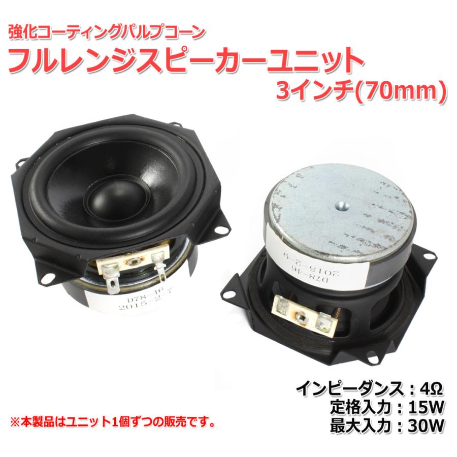 強化コーティングパルプコーン フルレンジスピーカーユニット3インチ