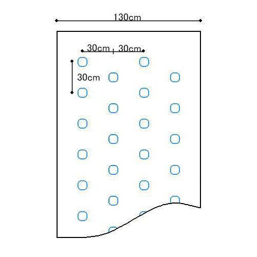 農業用マルチシート 黒ホールマルチ 厚さ0.02mm×幅130cm×長さ200m×孔