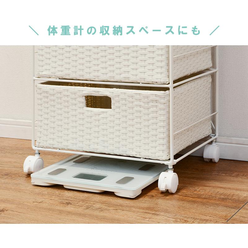洗面所収納 ランドリー収納 4段 幅40cm キャスター付き 完成品