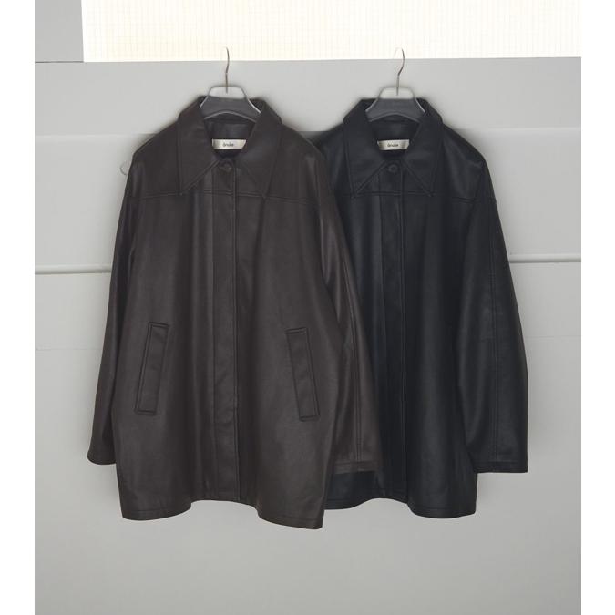 anuke（アンヌーク） エコレザーオーバージャケット Ecoleather Over