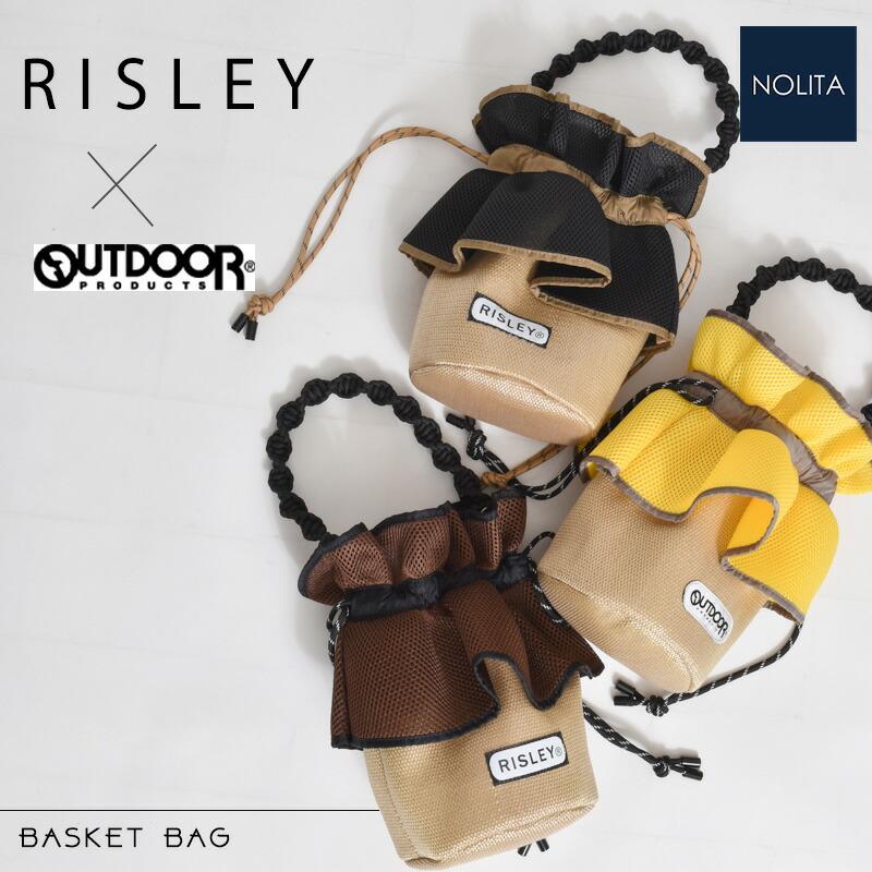リズレー アウトドア バッグ フリル カゴバッグ カジュアル OUTDOOR