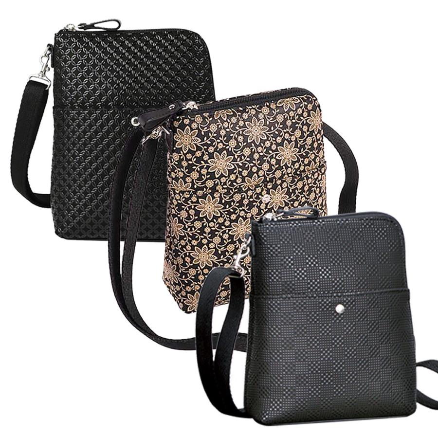 印傳屋（INDEN-YA） 印伝 ショルダー バッグ ブラック 黒地 黒漆 白漆