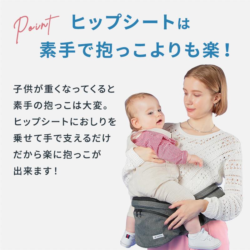 ポルバン アドバンス ヒップシート メランジグレー 抱っこひも