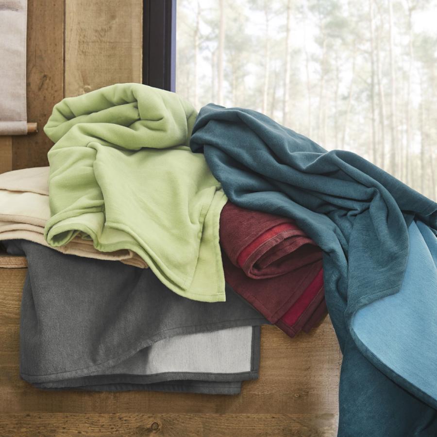 オーガニックコットン ブランケット 綿毛布 Art.1990 4色 ドイツIBENA