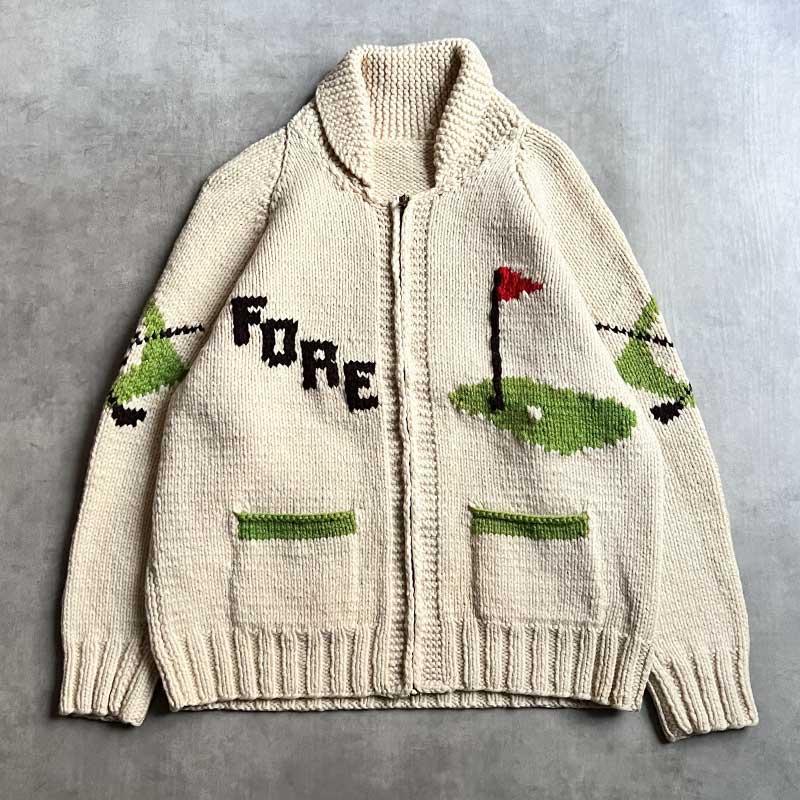 60'S Cowichan Golf Pattern Sweater 60年代 ゴルフ柄 カウチン