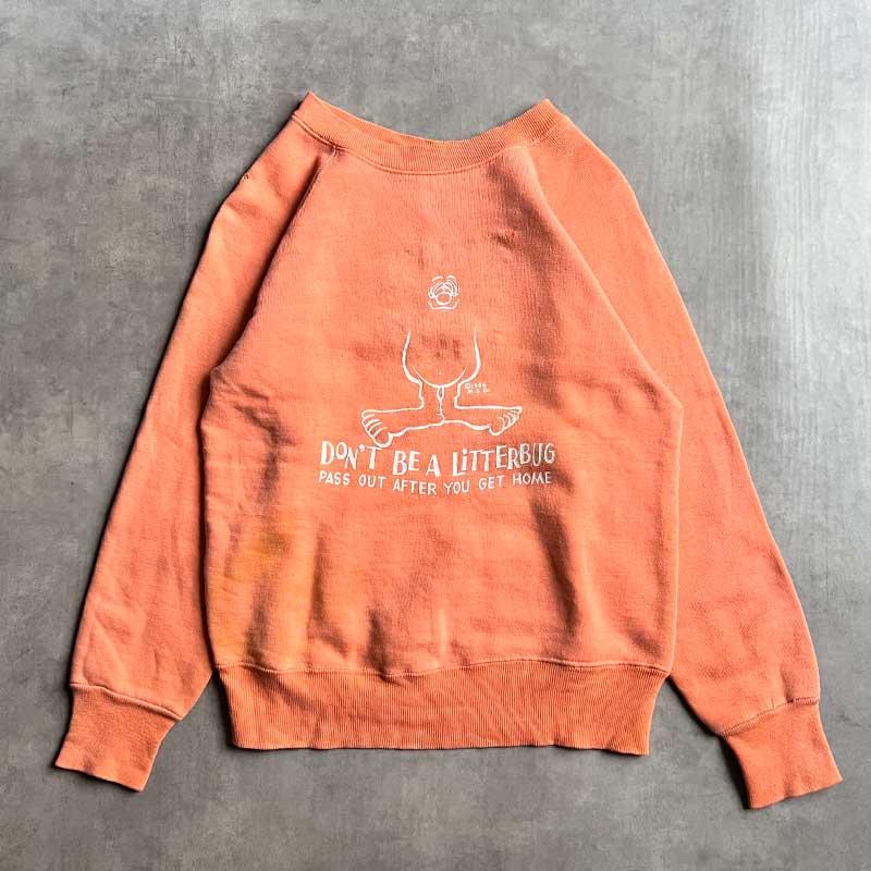 60'S MONSTER PRINT Vintage Sweat Shirts ORANGE 60年代 モンスター