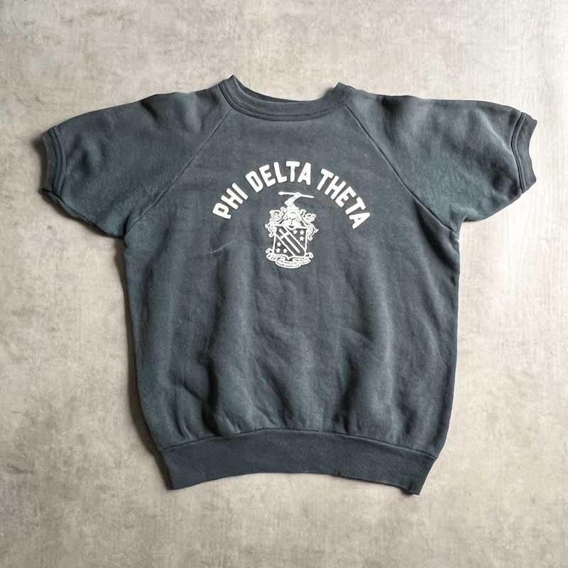 60'S PHI DELTA THETA Raglan Short Sleeve Sweat Shirts NAVY 60年代