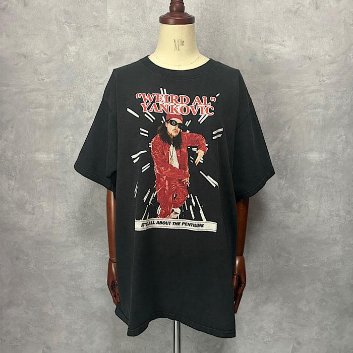 00's AL YANKOVIC Intel Parody T-SHIRT XL/BLACK 2000年代 アル