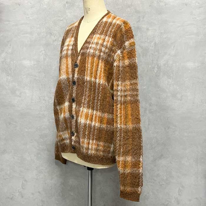 60'S ARENA Check Mohair Cardigan BROWN/L 60年代 チェック柄 モヘア
