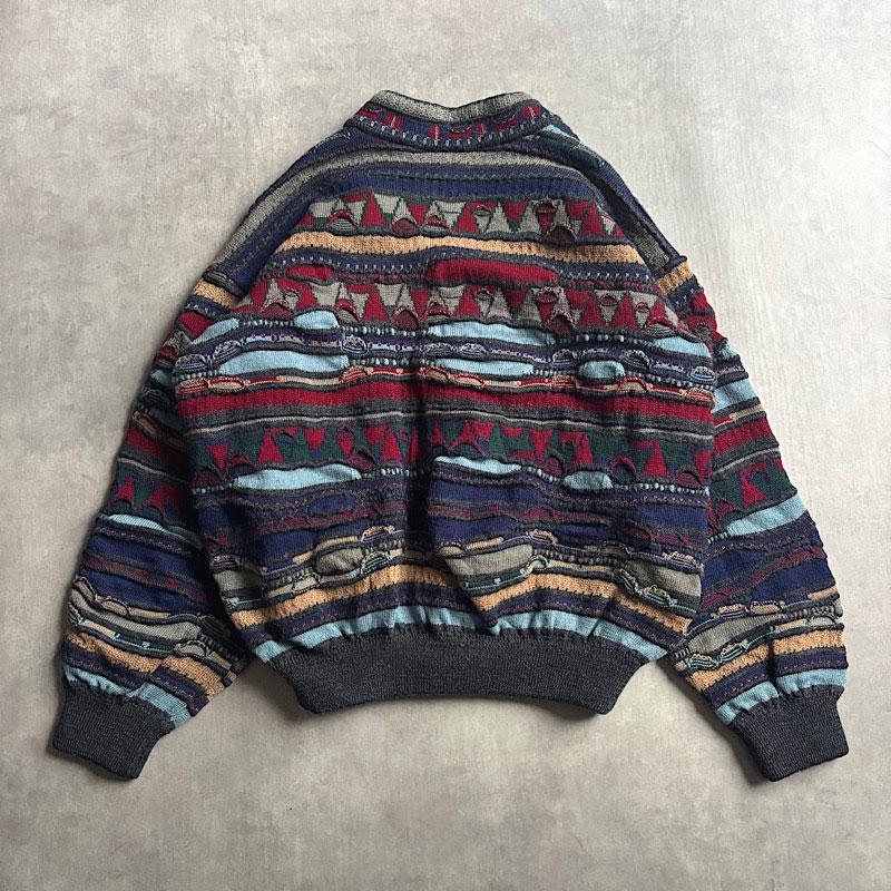 90'S COOGI 3D Knit Cardigan Made in Australia L/MULTI 90年代