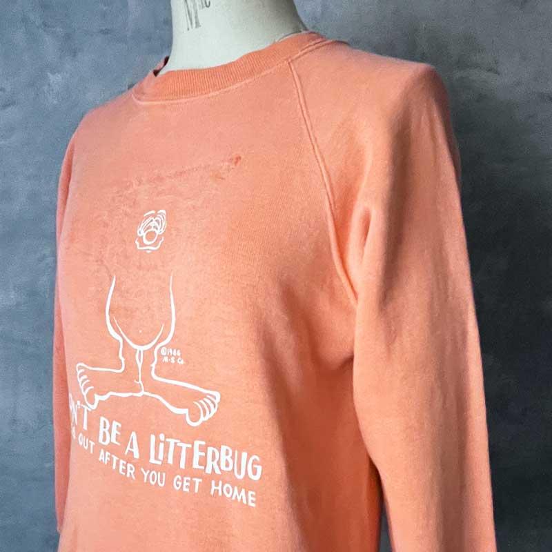 60'S MONSTER PRINT Vintage Sweat Shirts ORANGE 60年代 モンスター