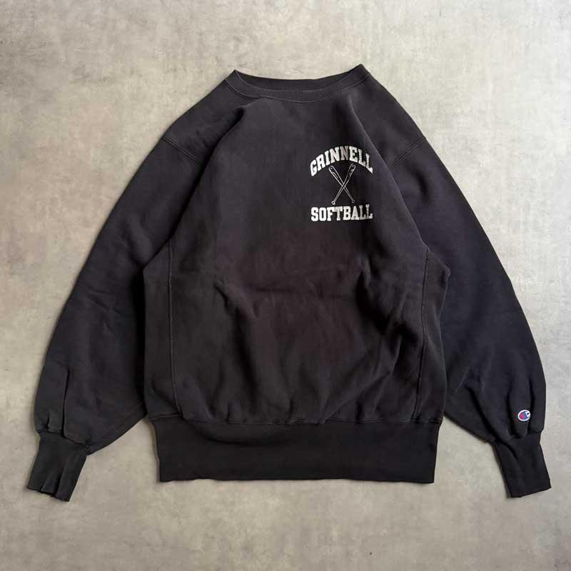 90'S CHAMPION Reverse Weave Back Print Sweat Shirts BLACK/L Made