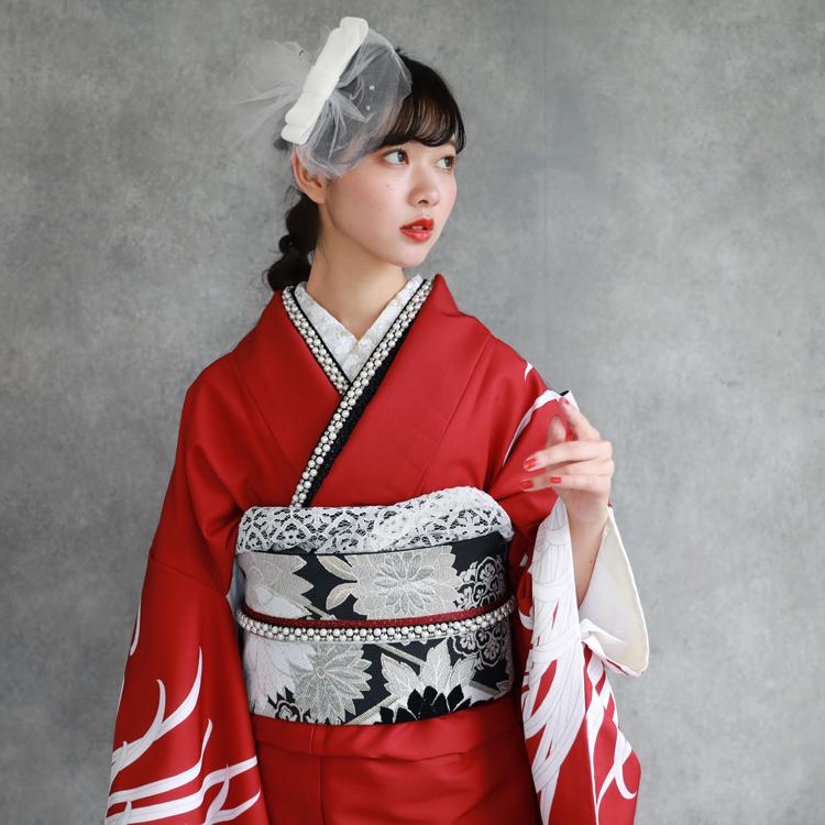 最大20日間レンタル 振袖 レンタル 成人式 赤 フルセットレンタル24点