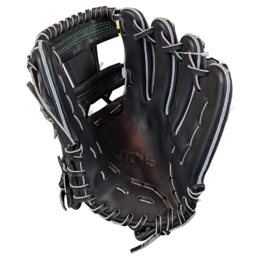 ATOMS 硬式グローブ アトムズ ブラック 内野手用グローブ 右投げ ERM