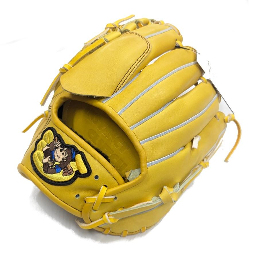 ごりら印の野球用品 硬式グローブ イエロー ばなな 左投 サイドスロー
