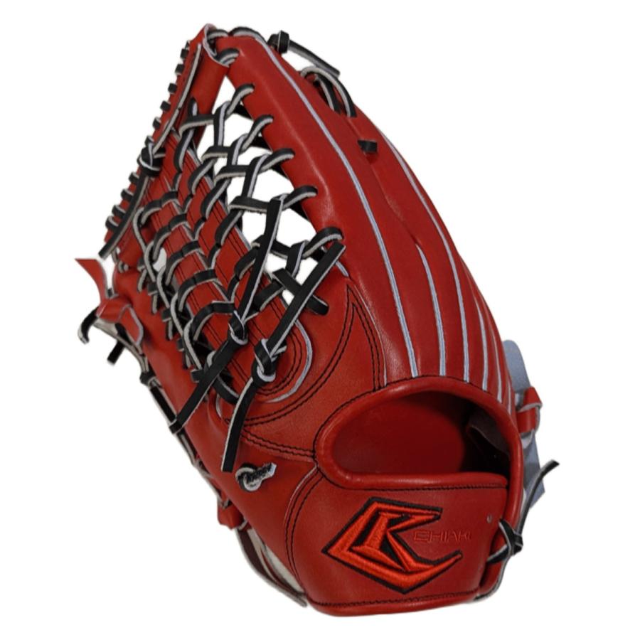CHIAKI チアキ 硬式グローブ 左投げ 外野手用 レッドオレンジ×ブラック