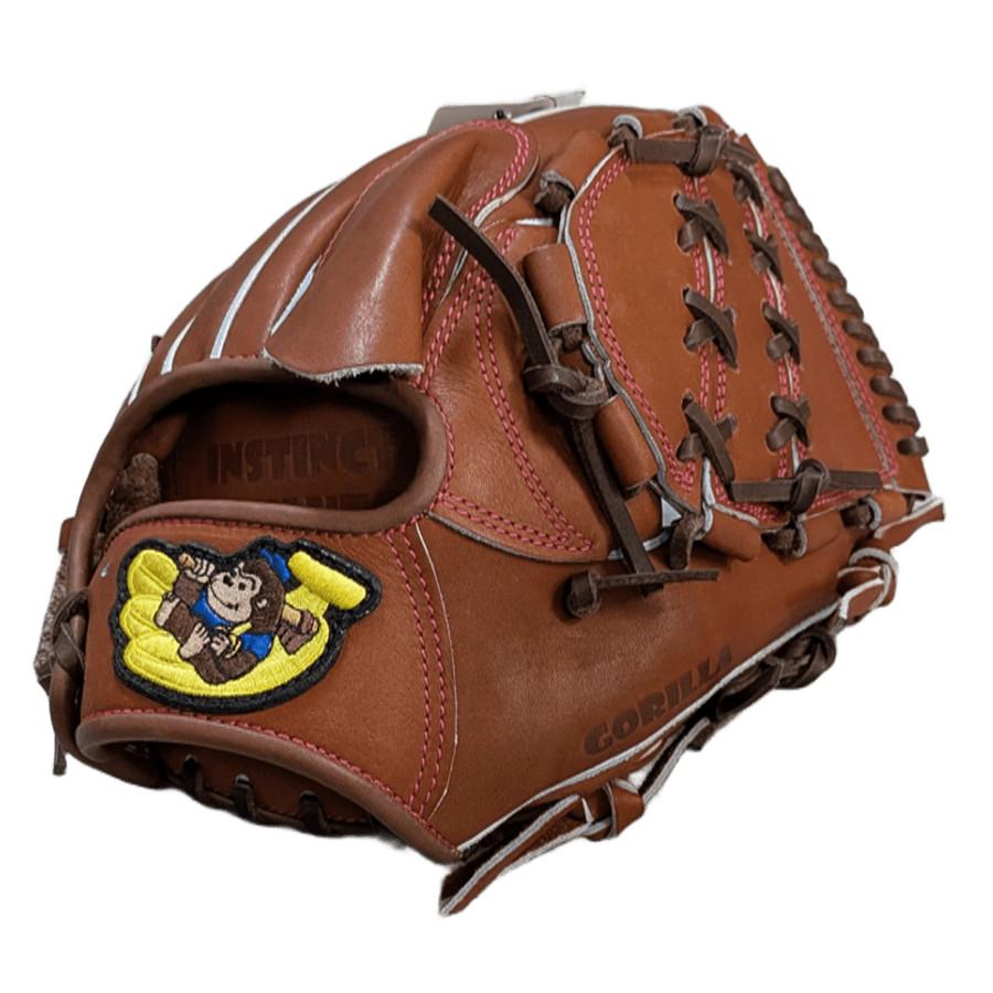 ごりら印の野球用品 硬式グローブ ブラウン 茶色 右投 サイドスロー